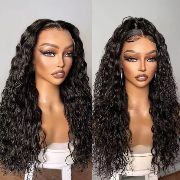 13×4 pre-bleached knots water wave wig