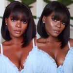 minimalist lace bob wig with bang wear go wig (1)