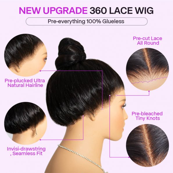 360 lace frontal wig details