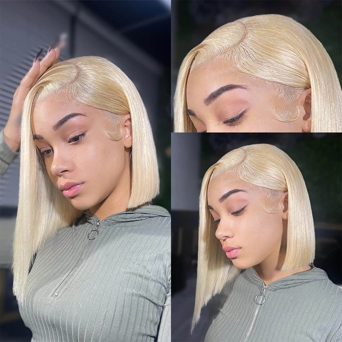 613 blonde lace frontal bob wig