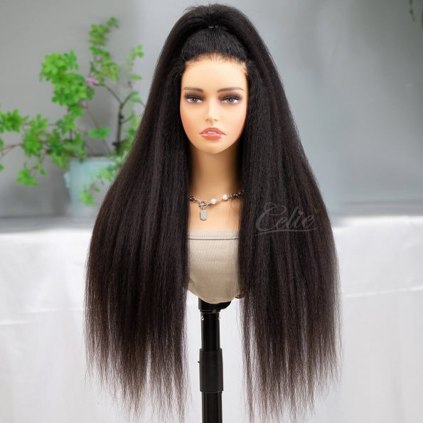 6×5 upgrade kinky straight glueless wig (1)