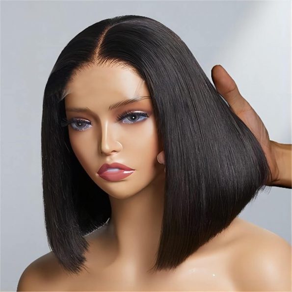 6×5 upgrade pre-cut lace straight bob wig wear go(4)