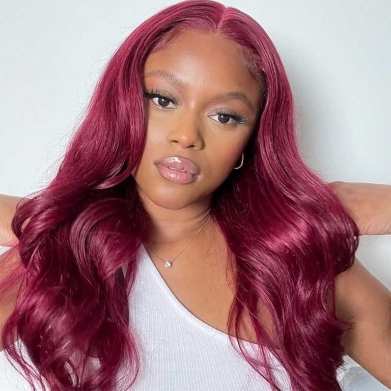 Brazilian Body Wave 5x5 Lace Closure Wigs Color 99j | Celie Hair