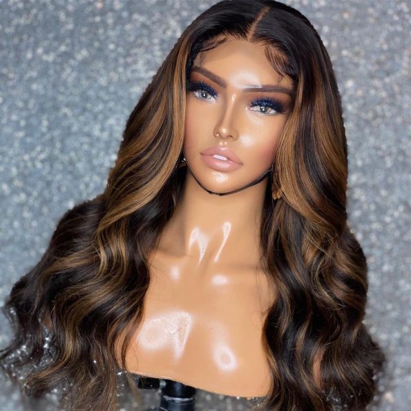 Highlight body wave lace front wig721