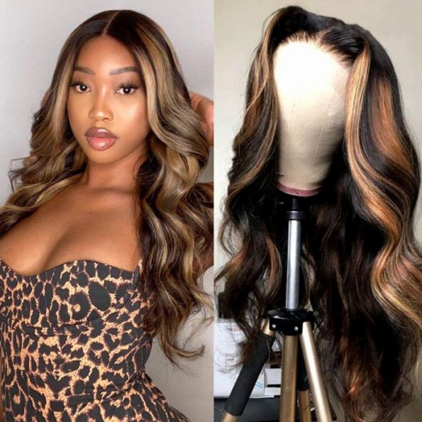 highlight body wave lace front wig