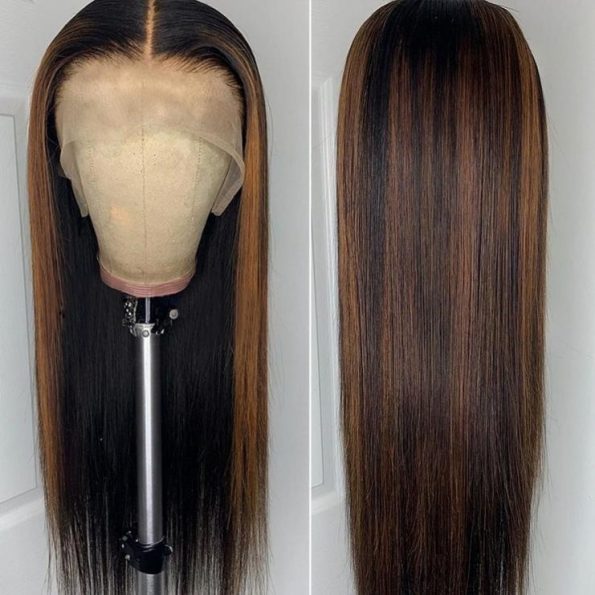 Highlight lace front wig