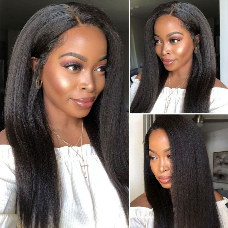 Kinky Straight 13x6 Lace Front Wig Pre-plucked Hairline | Celie Hair