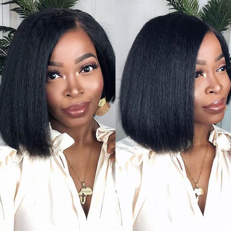 Kinky Straight Yaki Bob Wig | Celie Hair