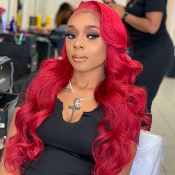 red lace front wig