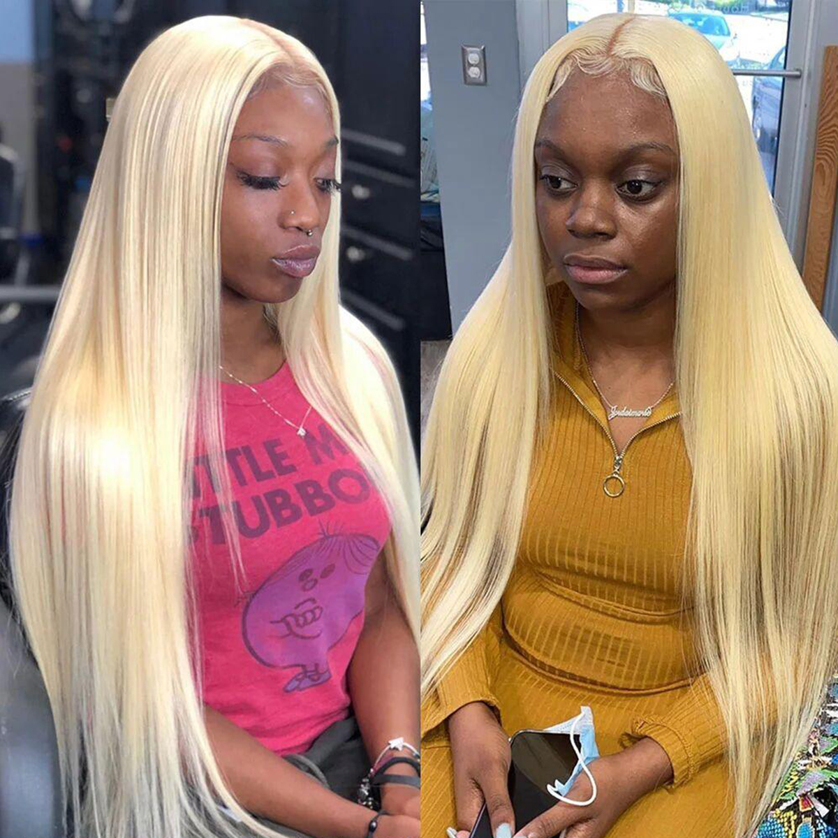 blonde straight hair lace wig