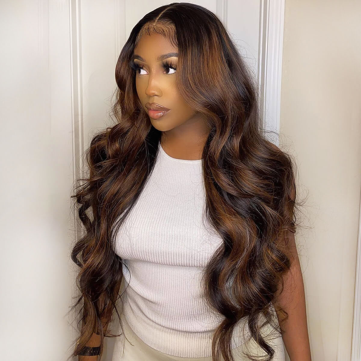 Highlight Ombre Body Wave Lace Front Wig Human Hair 13x4 HD