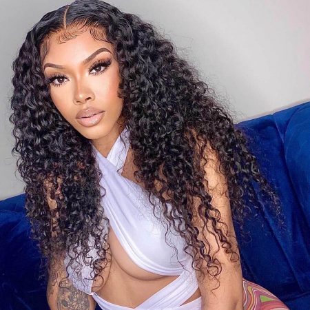 curly lace closure wig