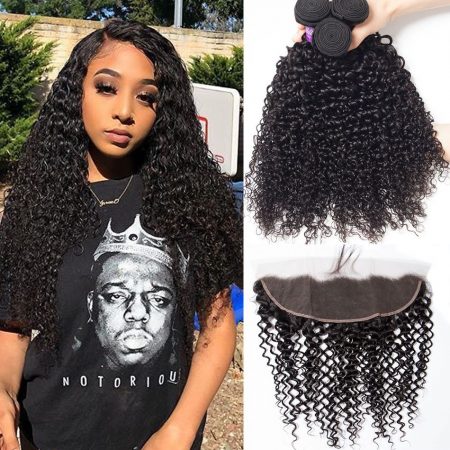 Curly Hair 3 Bundles With Frontal