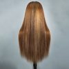 honey blonde straight lace front wigs