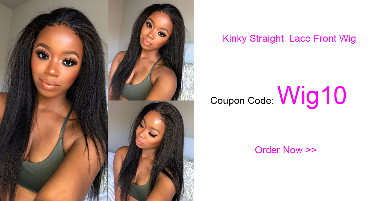 kinky straight lace front wig