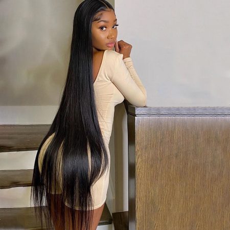 Inch straight lace front wig