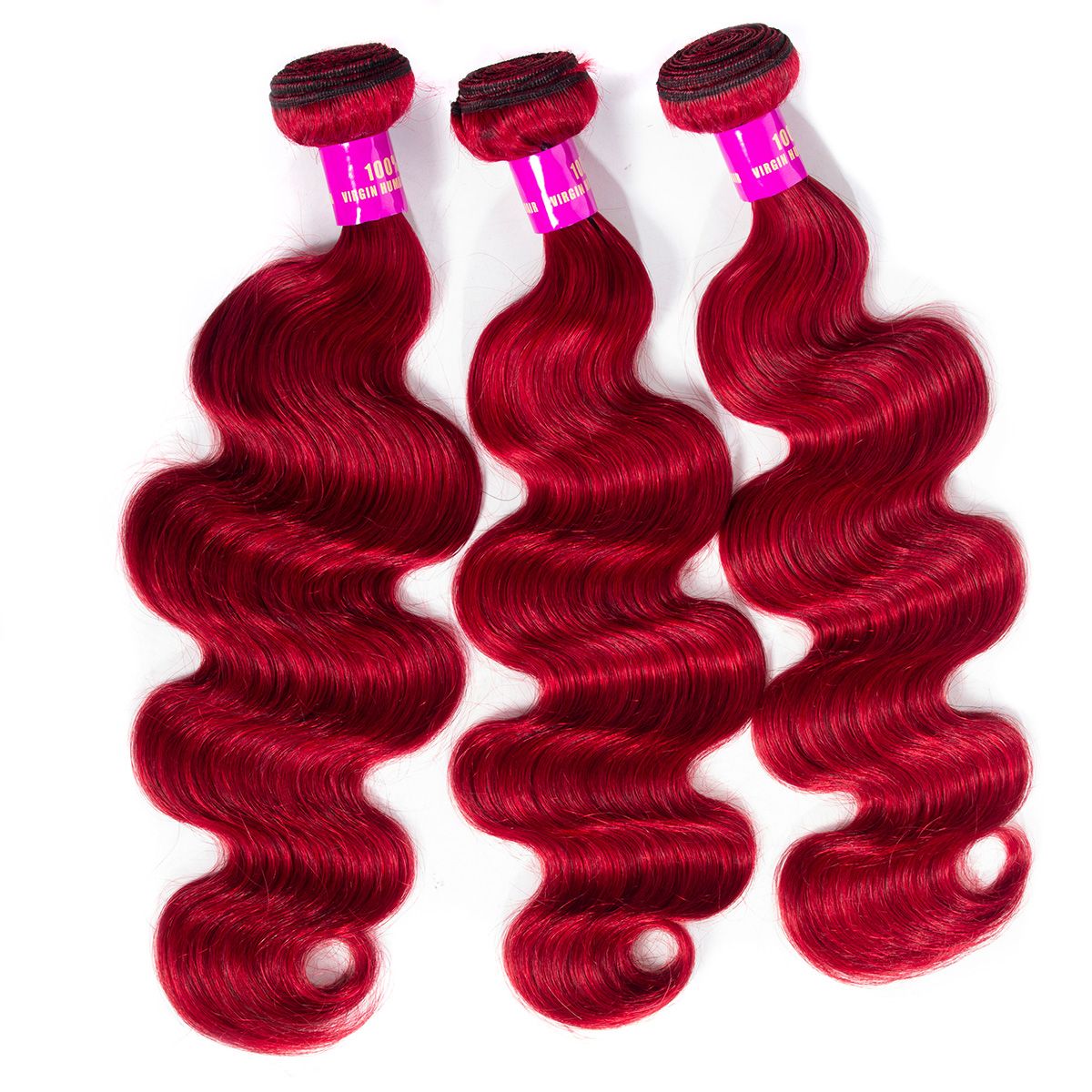 Brazilian Red Color Body Wave 3 Bundles With Closure | Celie Hair