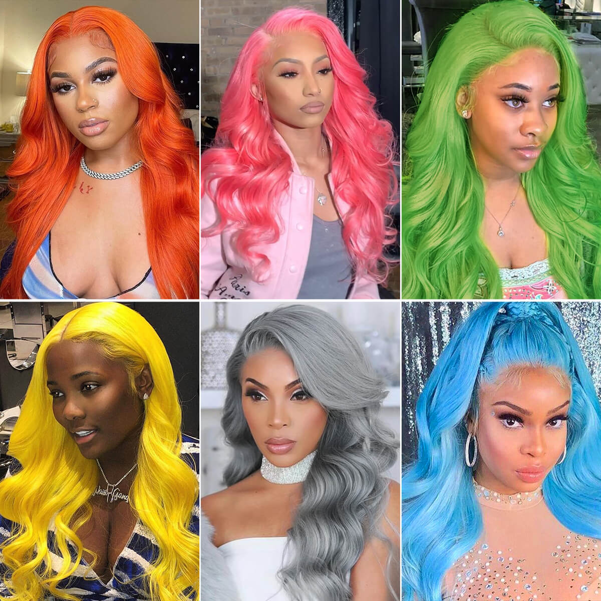 Colorful Bob Lace Front Wigs Ombre Colored Human Hair Wigs  Celie Hair