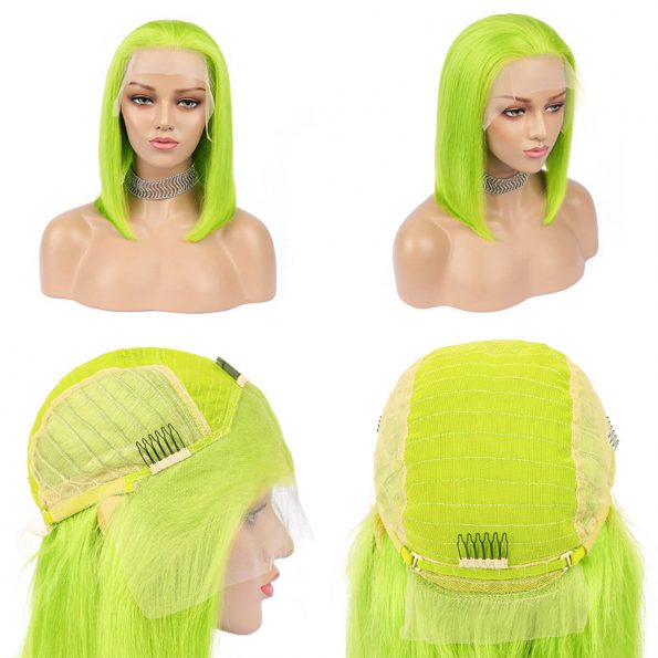 green bob wig human hair (1)