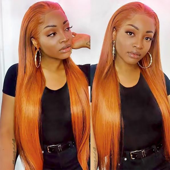 ginger straight lace front wig