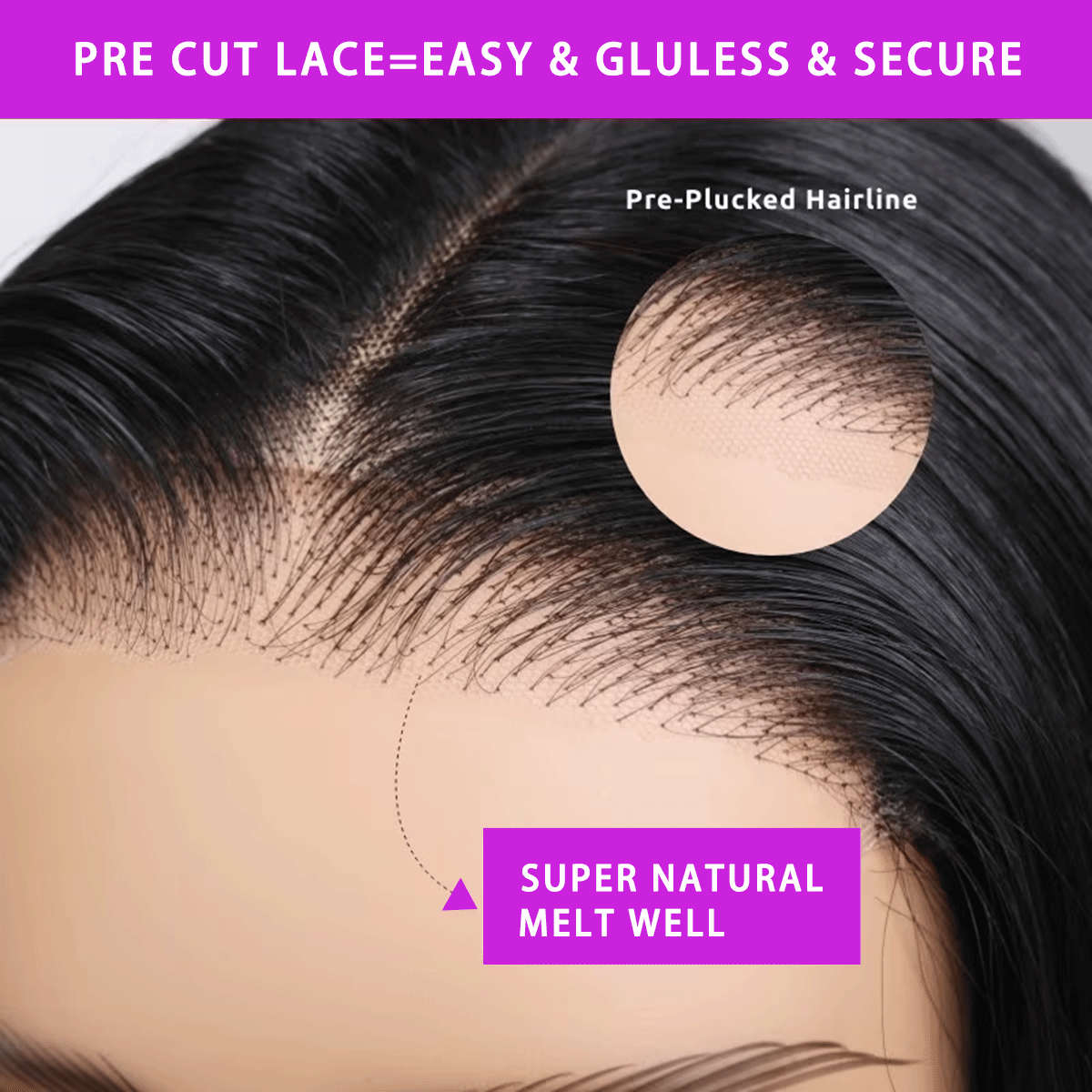 pre-cut lace natural hairline