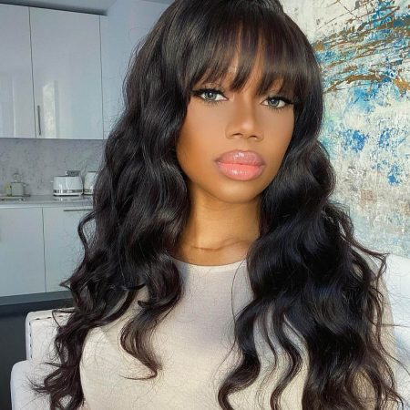 body wave wig with bang (2)