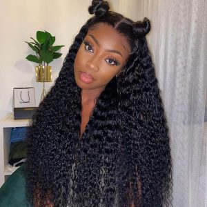 Brazilian Long Deep Wave Human Hair Lace Wigs 