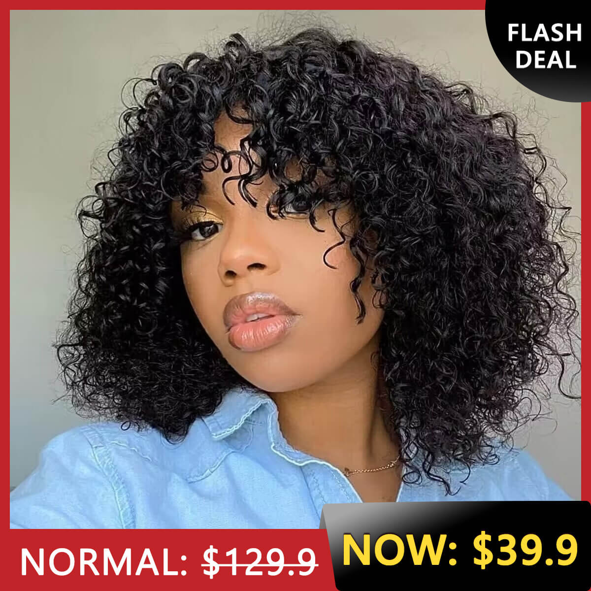 special offer curly wig with bang