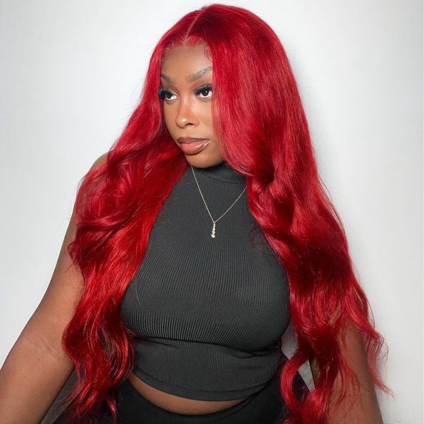 6×5 red wear go wig