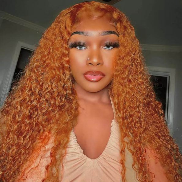 ginger curly lace front wig