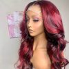 Dark Burgundy With Red Highlights body wave wig (3)