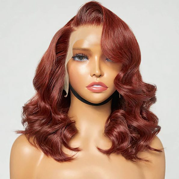 reddish brown 6×5 pre-cut lace glueless wig (2)