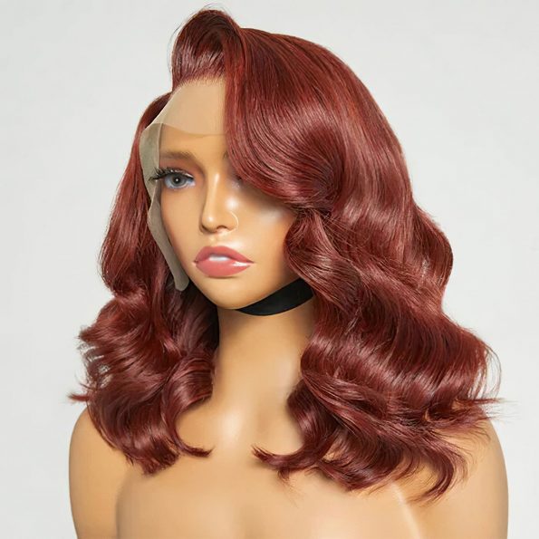 short cut loose body reddish brown glueless wig (1)-min