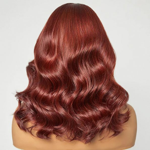 short cut loose body reddish brown glueless wig (2)-min