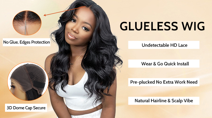 Glueless lace wigs