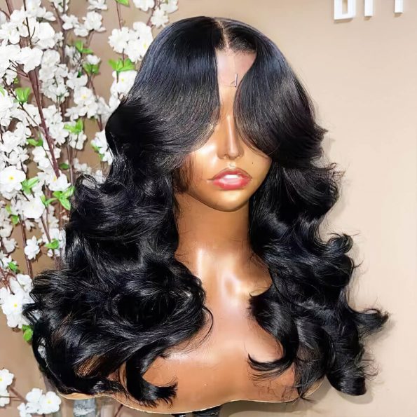 body wave wig with layer curtain bangs (2)