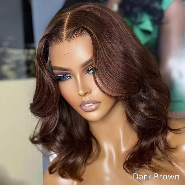 dark brown flash sale short body wave wig (4)