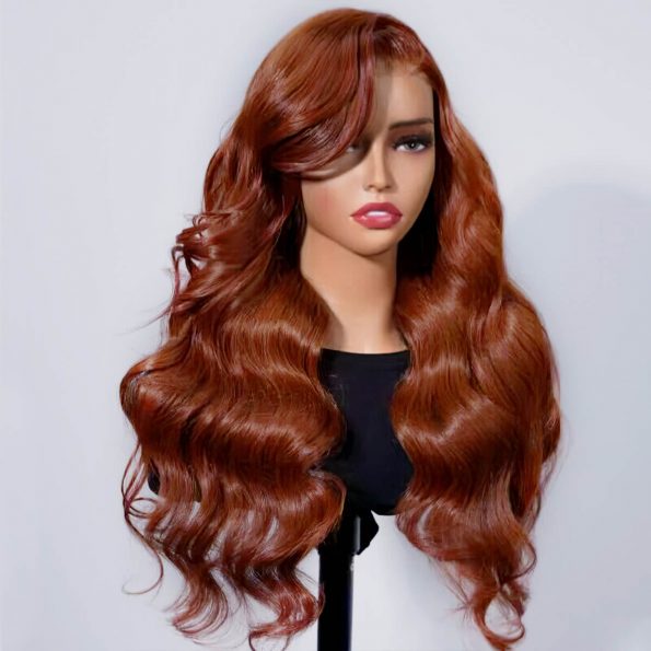 reddish brown pre-cut lace wear go wig (2)