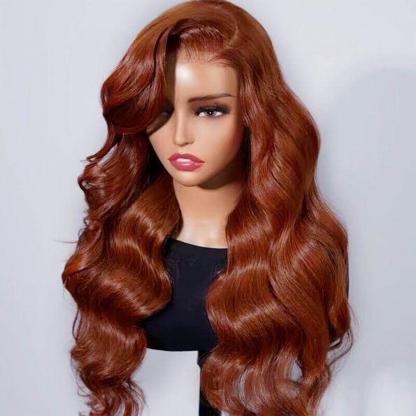 reddish brown pre-cut lace wear go wig (3)