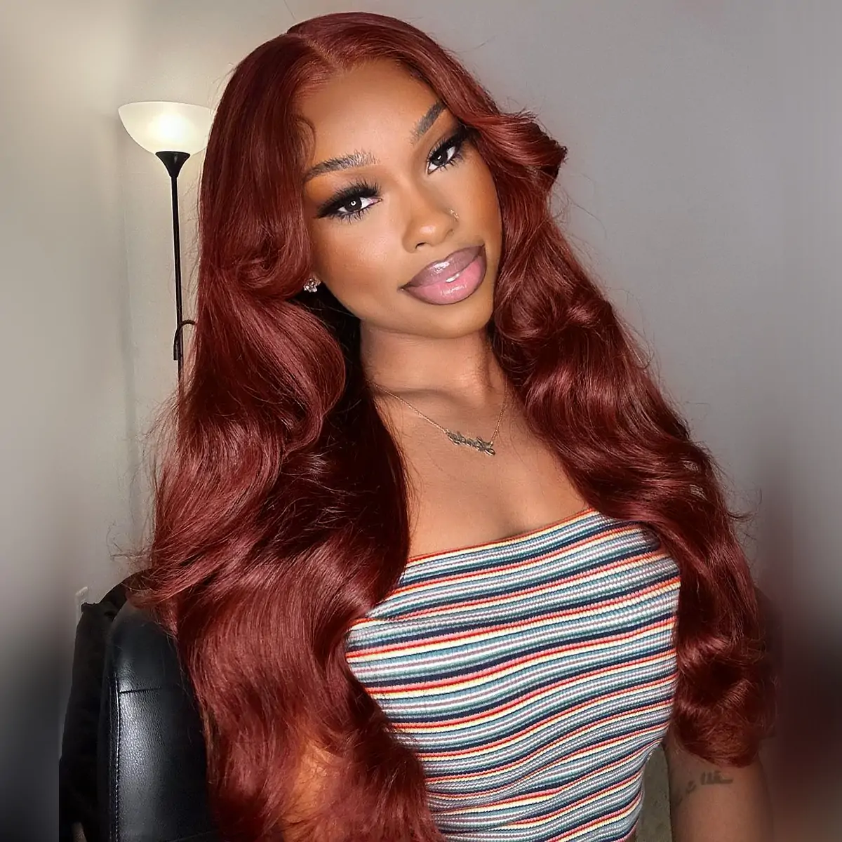 reddish brown curtain bang wigs (1)