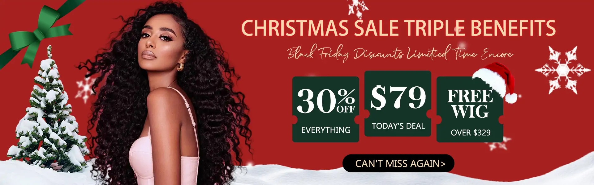 xmas sale $79 + free wig