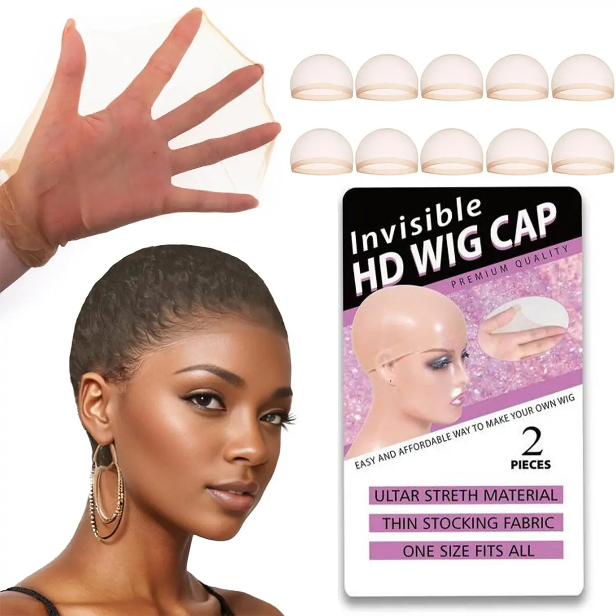 10pcs hd wig cap