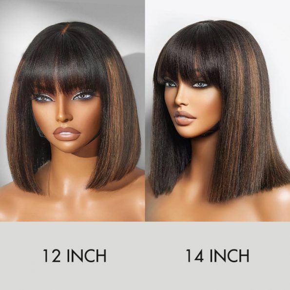 highlight yaki straight bob wig with bang (3)