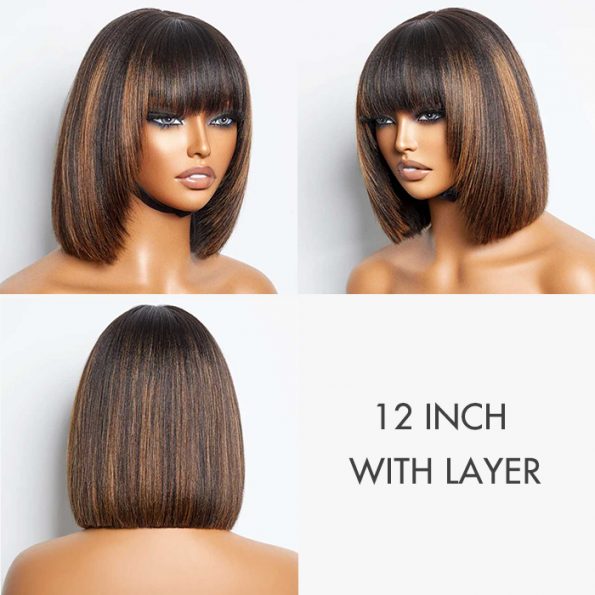 highlight yaki straight bob wig with bang (5)