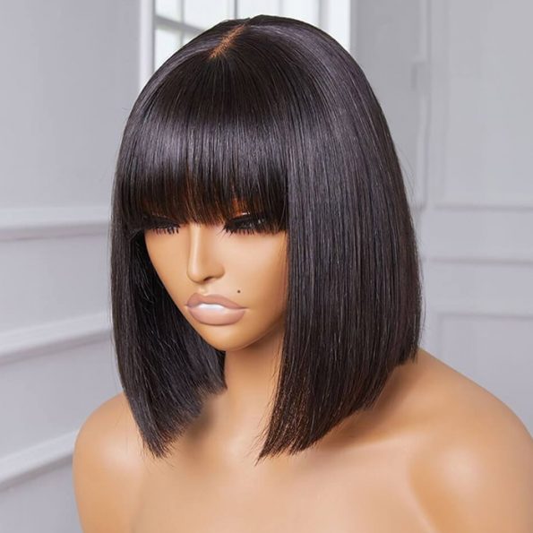 straight bob wig with bang (2)