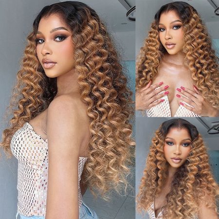 ombre honey blonde loode deep wave wig (1)
