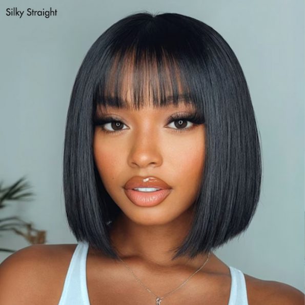 silky straight bob wig