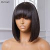 minimalist lace bob wig with bang wear go wig (1)