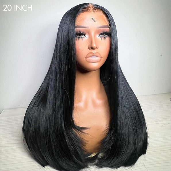 super double drawn bone straight wig with layer 20 inch (1)