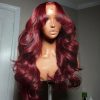 99j burgundy curtain bang body wave glueless wig (2)